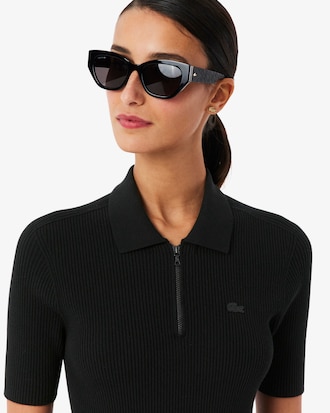 Women's Pleated Polo Collar Dress