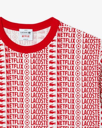 Playera estampada unisex Lacoste x Neflix