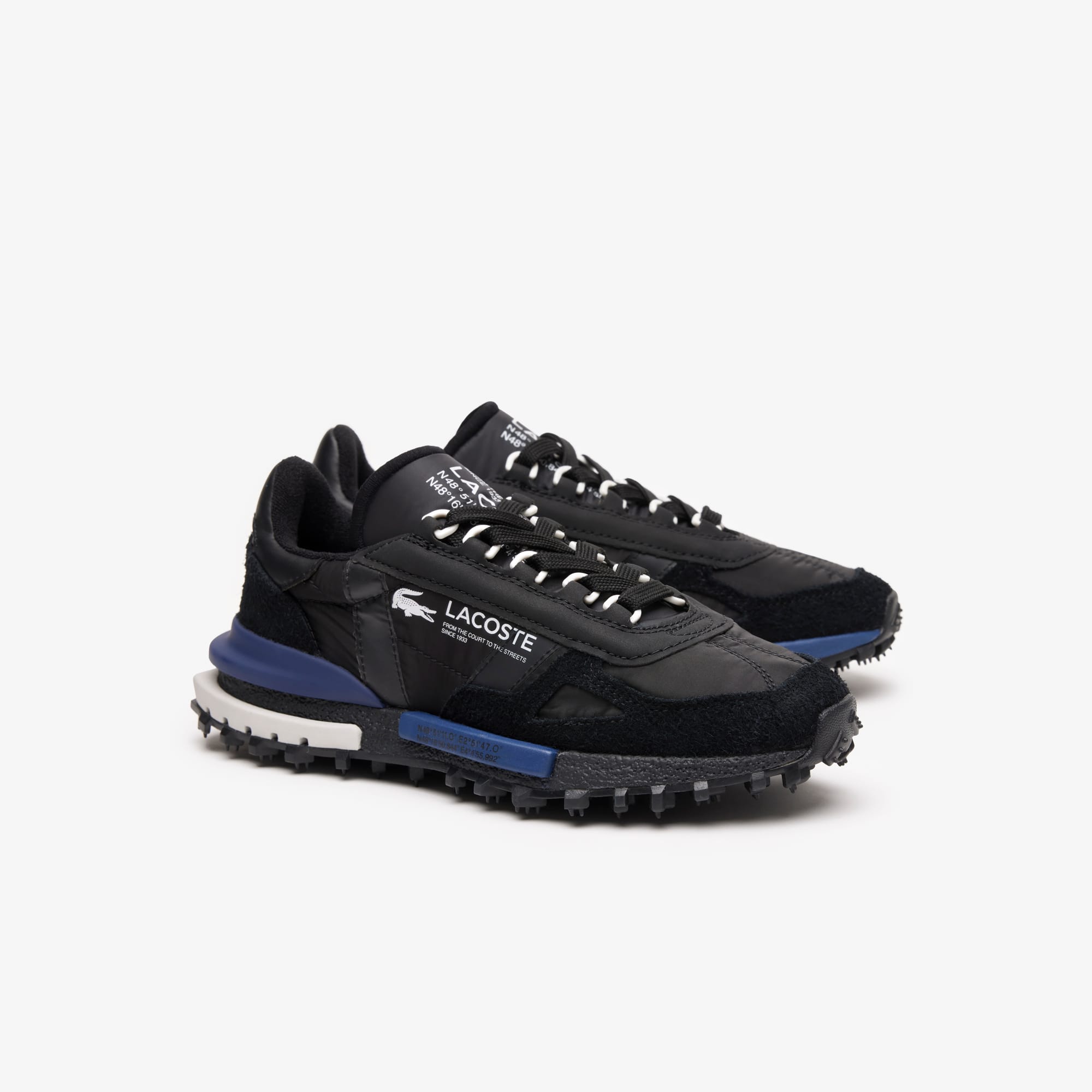 スニーカー LACOSTE Black fabric and suede Elite Active sneakers Lacoste Black Fabric And Suede Elite Active Sneakers | ModeSens