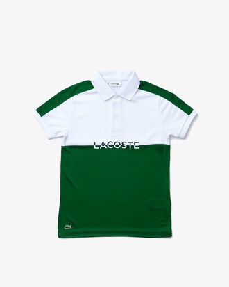 Polo Lacoste en piqu&eacute; transpirable de color block para ni&ntilde;o