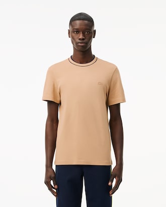 Men's Stretch Piqué Striped Collar T-Shirt