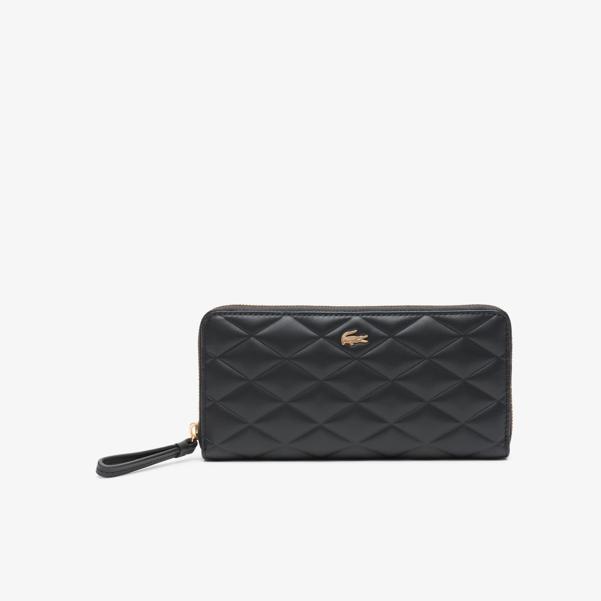 Lacoste Large Crocodelle Leather Billfold - One Size In Black