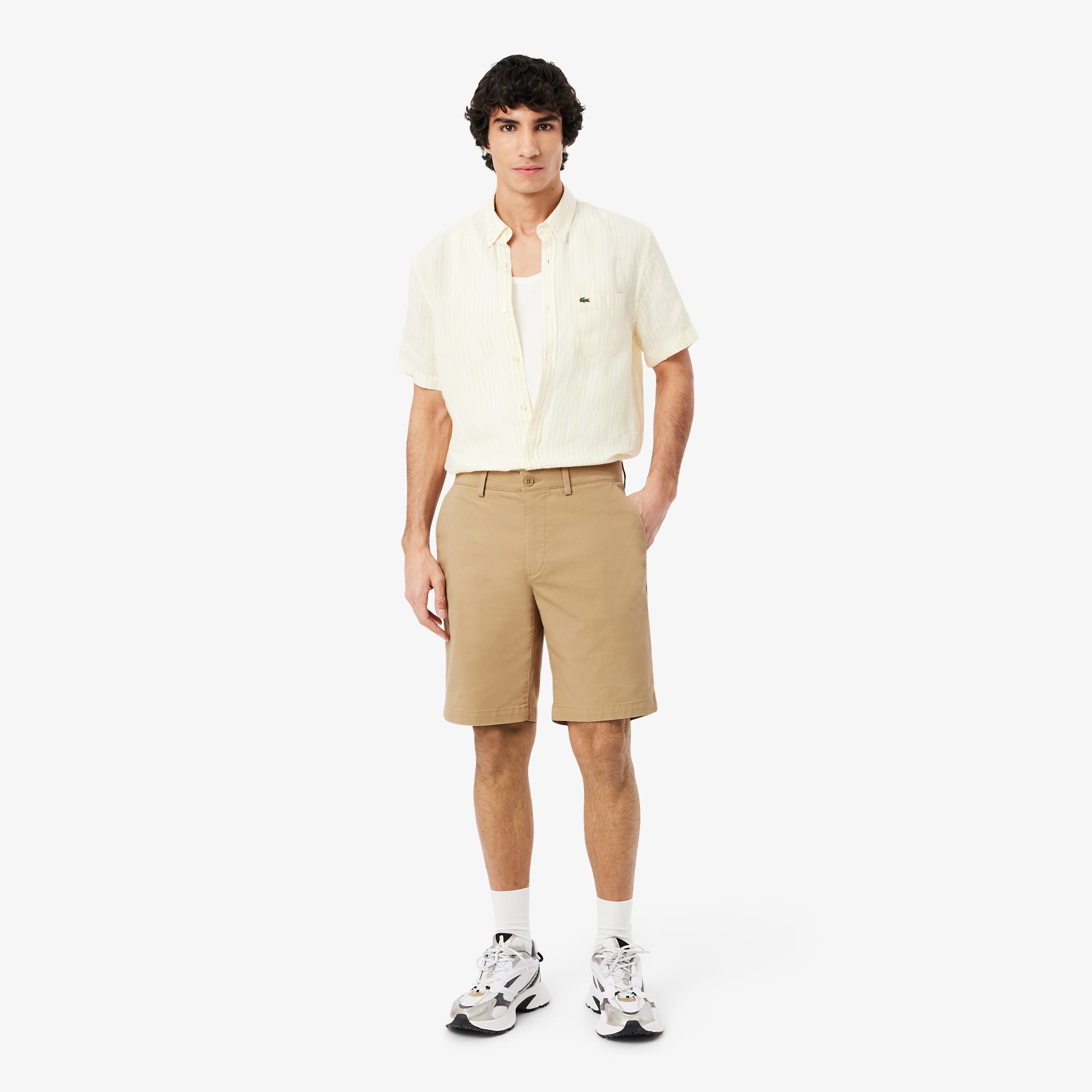 Regular Fit Stretch Cotton Chino Bermuda Shorts - Shorts & Swim