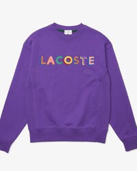 Unisex Lacoste L!VE Loose Fit Embroidered Fleece Sweatshirt