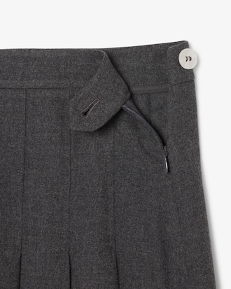 Women's Pleated Flannel Midi Skirt