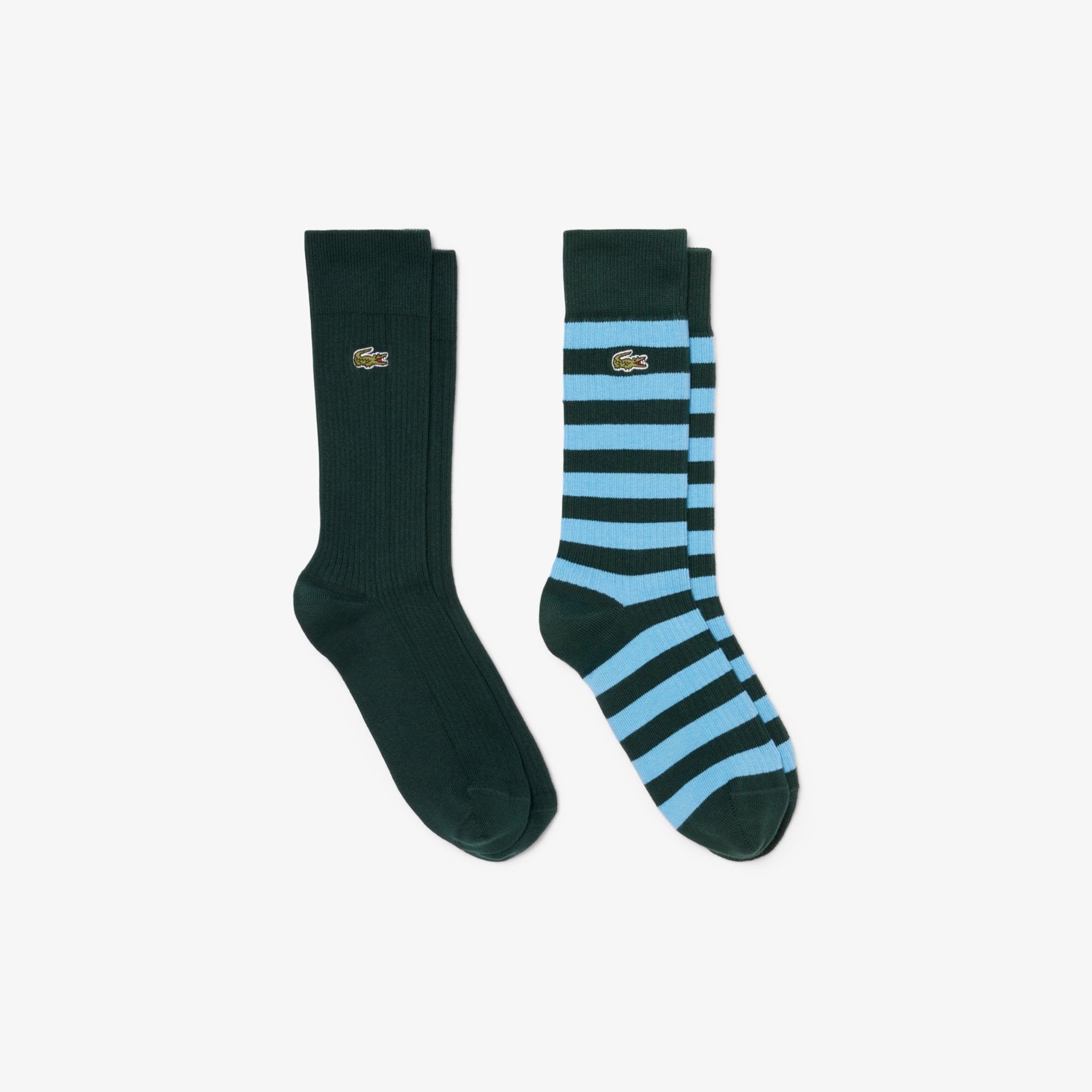 Lacoste Unisex 2-pack Long Socks - 9 - 12.5 In Green