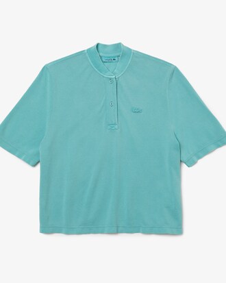 Polo de algodón orgánico de cuello tunecino Lacoste para mujer