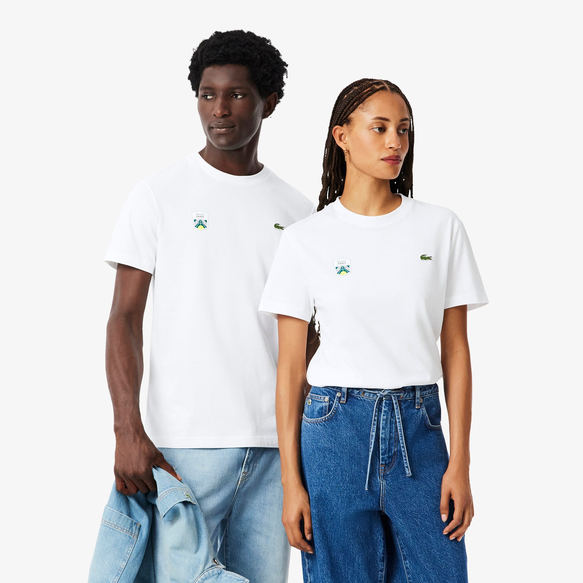 Lacoste Unisex Rolex Paris Masters Edition T-shirt - Xxs In White