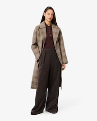 Women's Water-Repellent Plaid Wrap Coat