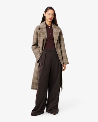 Women's Water-Repellent Plaid Wrap Coat