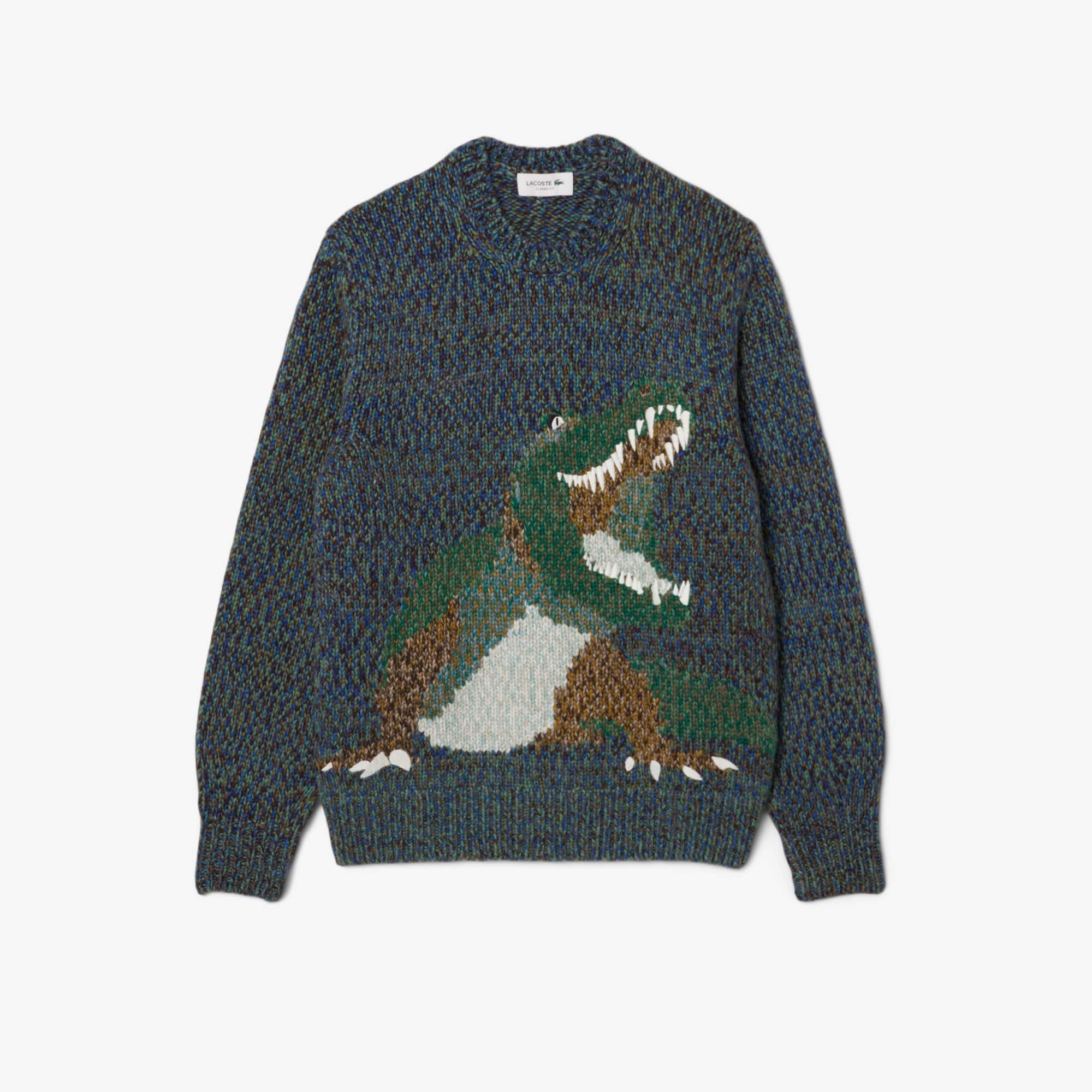 Men's Knit Intarsia Crocodile Sweater - Sweaters & Sweatshirts