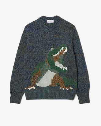 Men's Knit Intarsia Crocodile Sweater