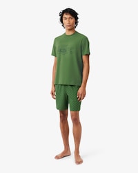 Conjunto De Pijama De Algod&oacute;n Con Estampado De Cocodrilo