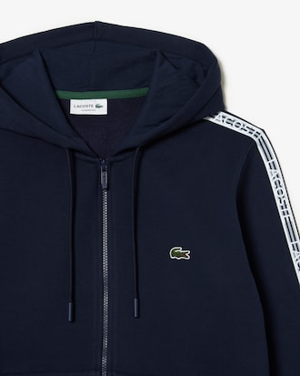 Men’s Classic Fit Branded Stripes Zip-Up Hoodie