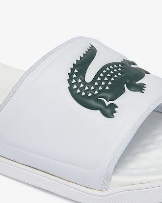 Men's Croco Dualiste Logo Strap Slides
