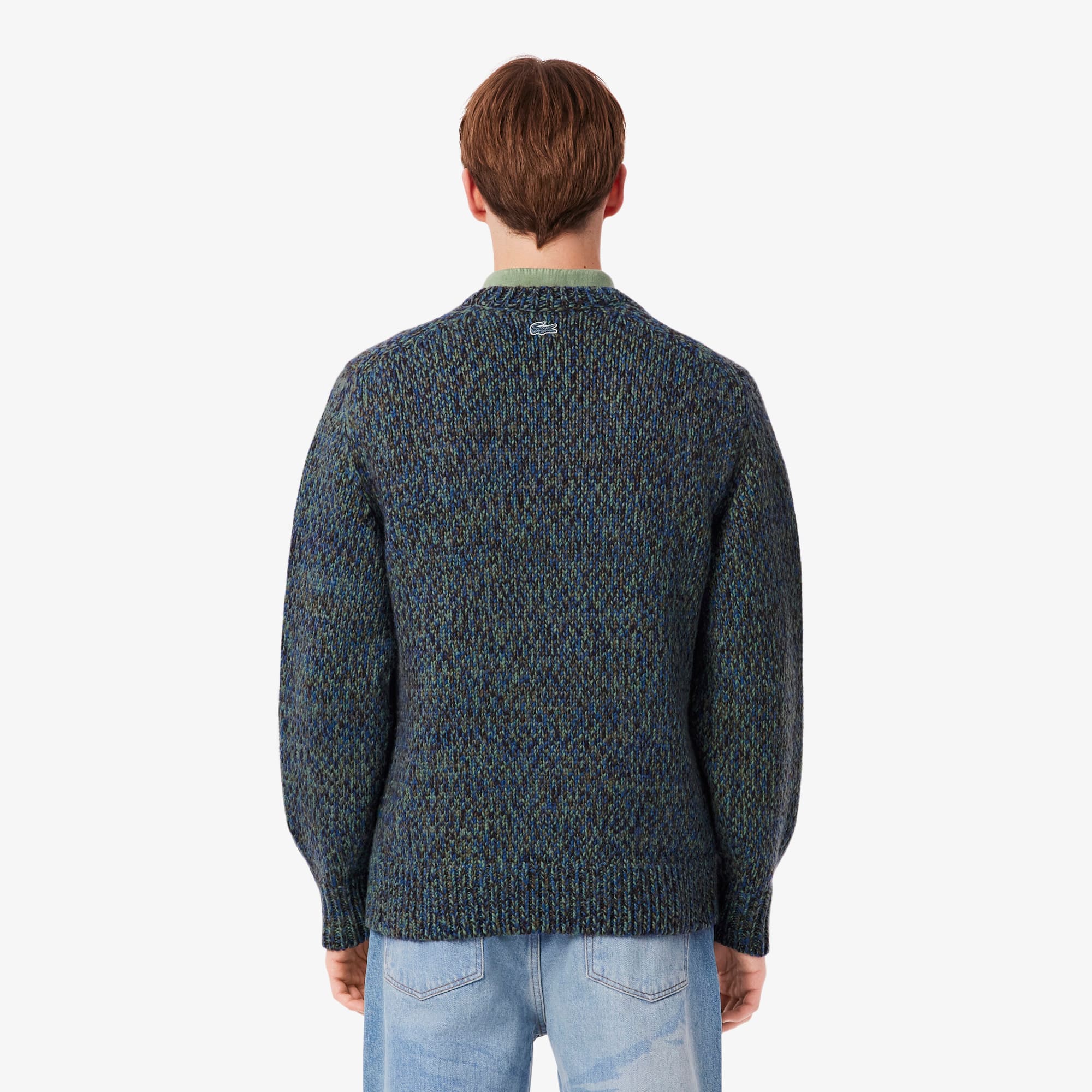 Crocodile 日本製 アーガイル柄 ウールセーター 紺色 3L 2315 Men's Knit Intarsia Crocodile Sweater - Sweaters & Sweatshirts