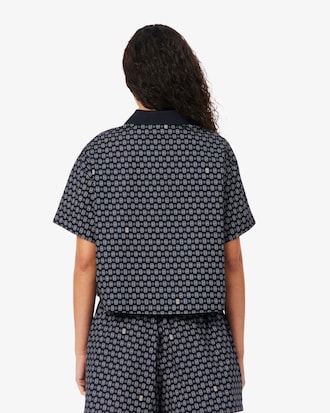 Oversized Tennis Print Polo