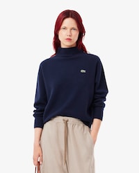 Suéter de cuello alto de cashmere tejido en 3D