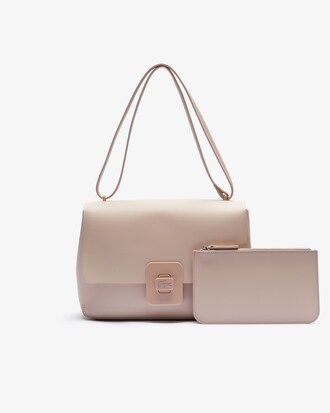 Croco Turn Large Leather Shoulder Bag