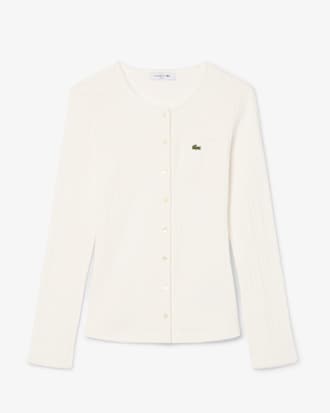 Slim Fit Pointelle Cotton Cardigan