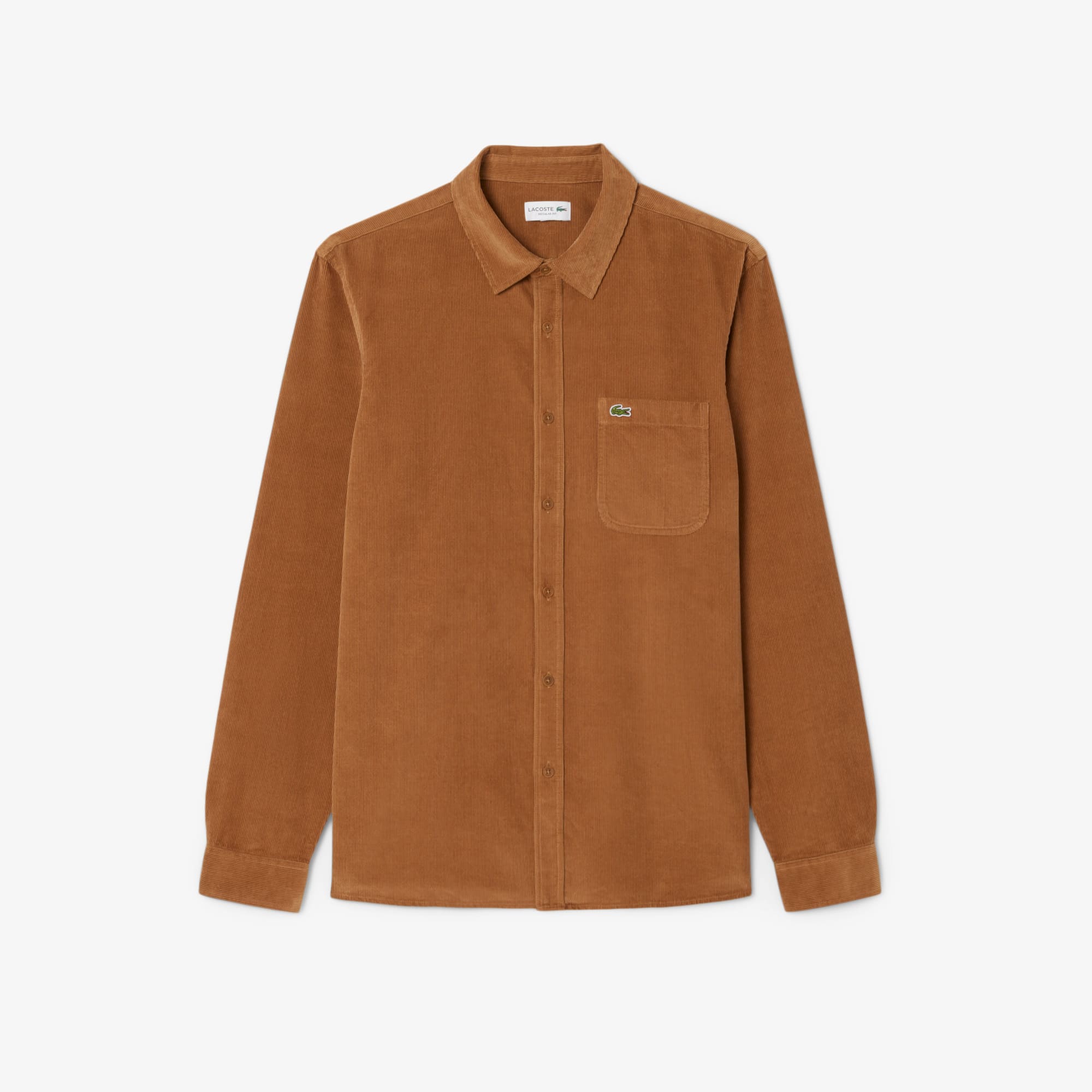 Lacoste Men's Regular Fit Velour Shirt - 17 - 43 In Brown