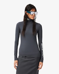 Runway High Neck Printed Stretch T-shirt