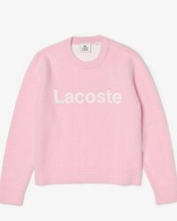 Women&rsquo;s Lacoste L!VE Crew Neck Lettered Soft Cotton Sweater