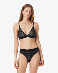 Logo Waist Lacy String Briefs