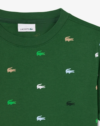Crocodile Print Cotton T-shirt