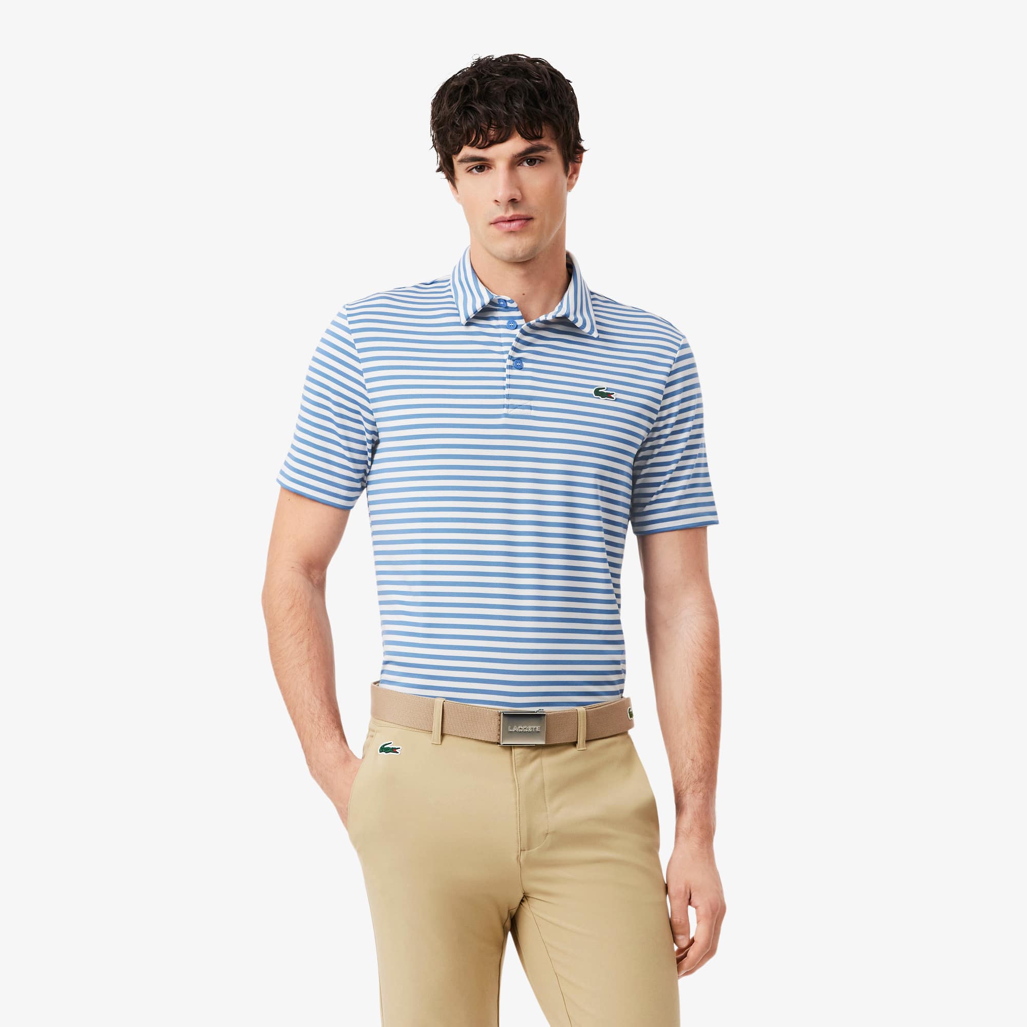 Lacoste Regular Fit Ultra Dry Striped Golf Polo