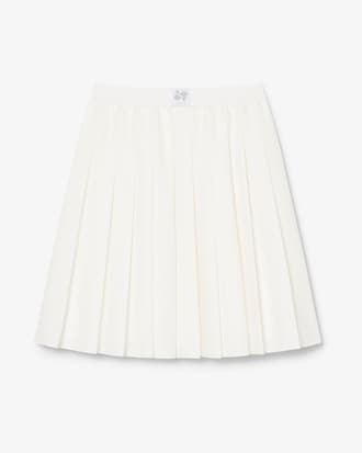 Pleated Petit Piqu&eacute; Effect Midi Skirt