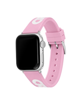 Unisex Croc Print Pink Silicone Apple Watch Strap