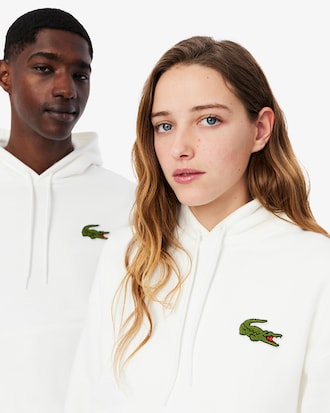 Unisex Loose Fit Badge Accent Hoodie