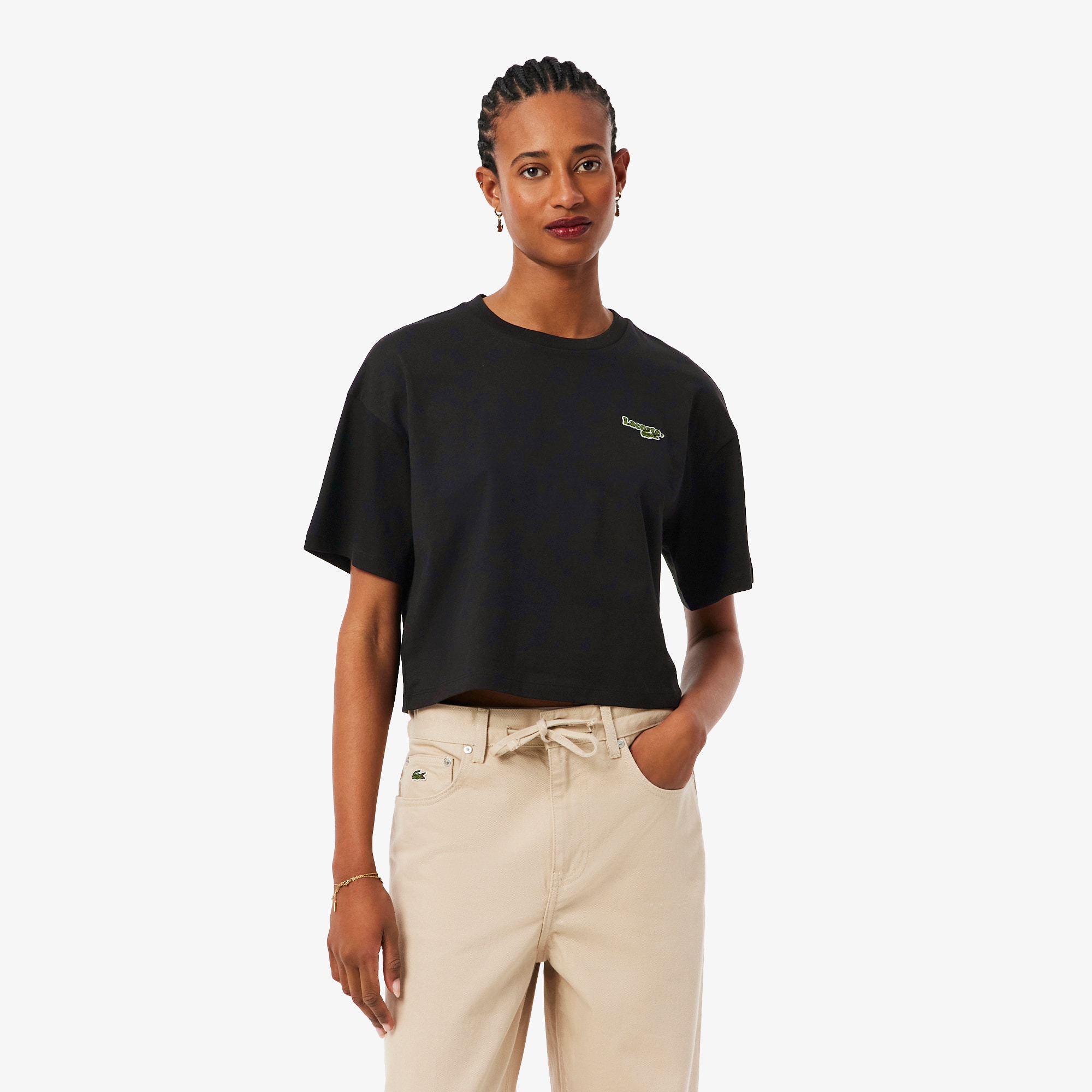 Lacoste Casual Cotton Jersey T-shirt - 34 In Black