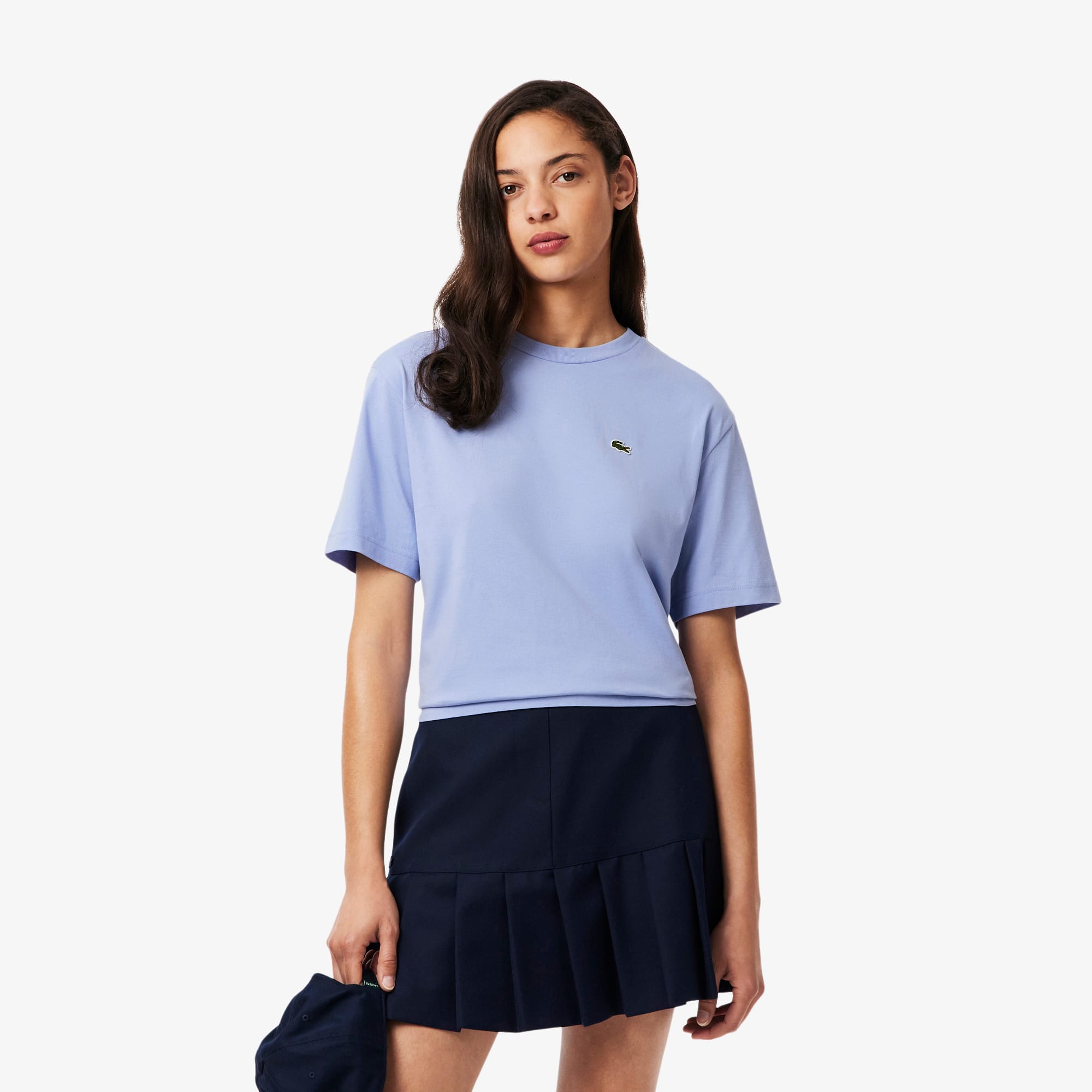 Lacoste Women's Relaxed Fit Soft Cotton T-shirt - 40 In Blue