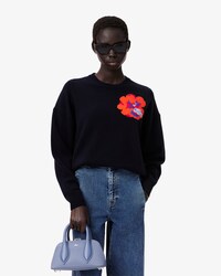 Women's Flower Motif Wool Sweater