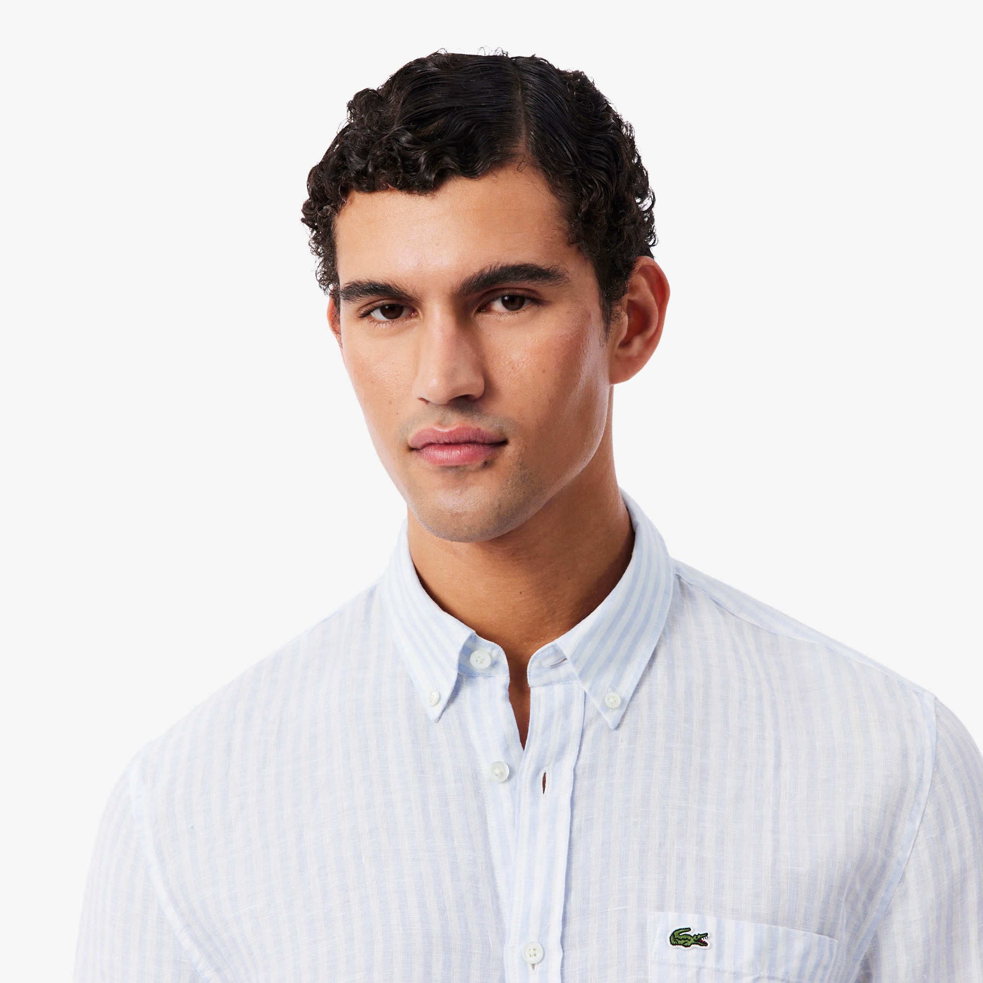 Men's Regular Fit Striped Linen Shirt