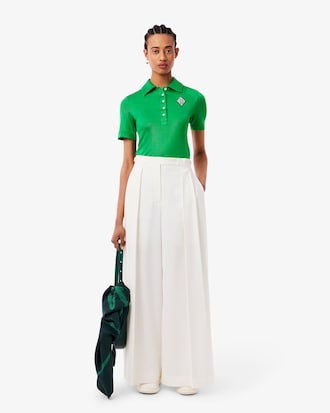 Women's Runway Slim Fit Satin Piqué Polo