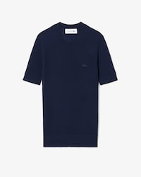 Women's Short Sleeve Merino Wool Rib Knit Sweater