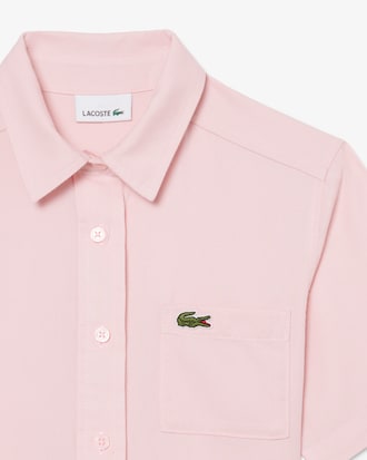 Poplin Pleat Skirt Shirt Dress