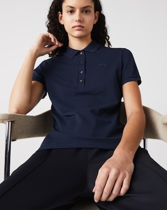 Polo de Mini Piqué elástico L.12.D de Corte Slim para Mujer