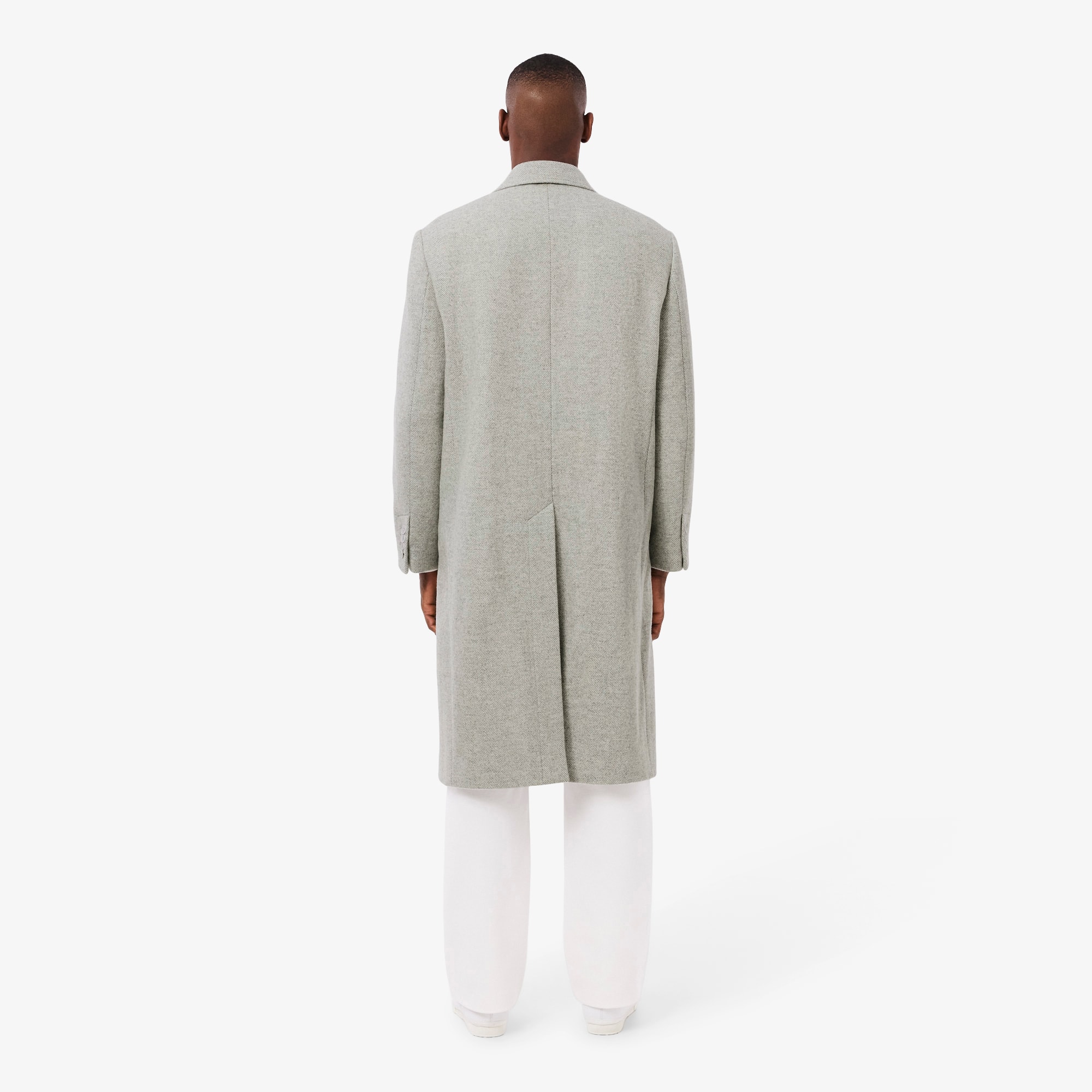 Men's Double-Breasted Chevron Wool Coat