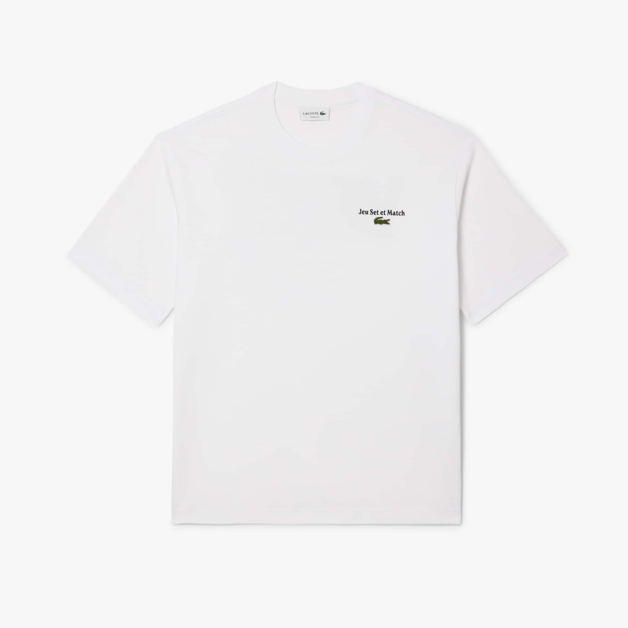 Lacoste Men's Loose Fit Heavy Jersey Printed T-shirt - 4xl - 9 In White