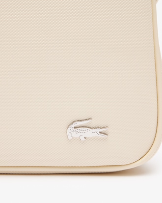 Sac &agrave; bandouli&egrave;re femme en toile enduit &agrave; effet piqu&eacute;