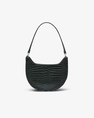 Small Chantaco Embossed Leather Half Moon Bag