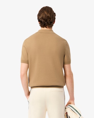 Men's Made In France Striped Polo Collar Sweater