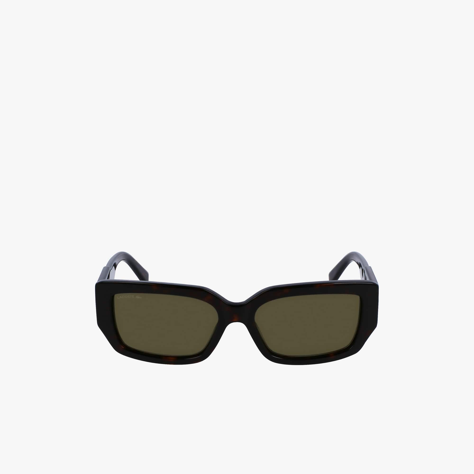 Lacoste Lentes De Sol Rectangulares De Acetato Con Monograma Castano