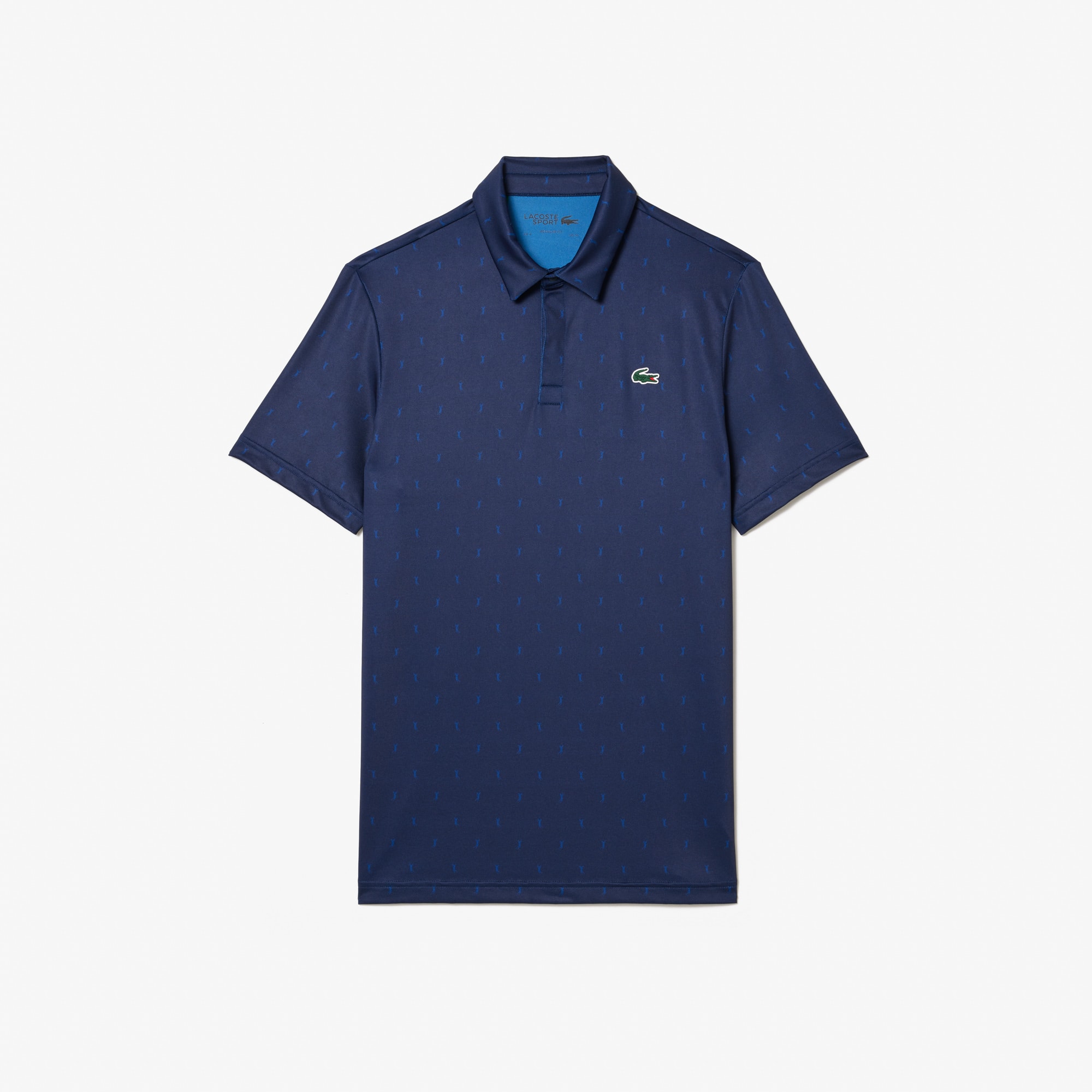 Lacoste Buttoned Collar Lightweight Cotton Polo With Classic Design In Blue