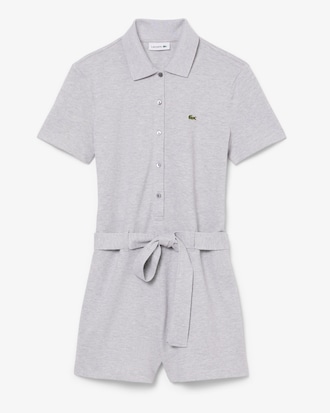 Stretch Piqu&eacute; Polo Collar Romper