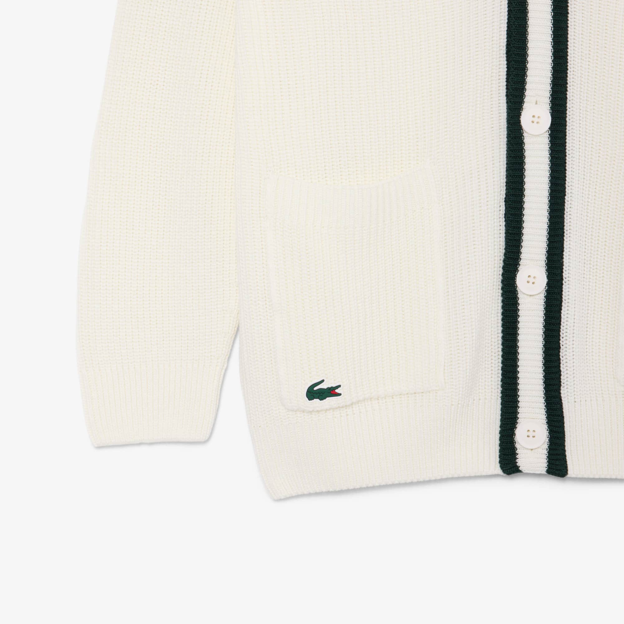 Badge Accent Wool Blend Golf Cardigan